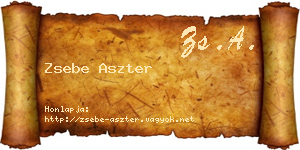 Zsebe Aszter névjegykártya